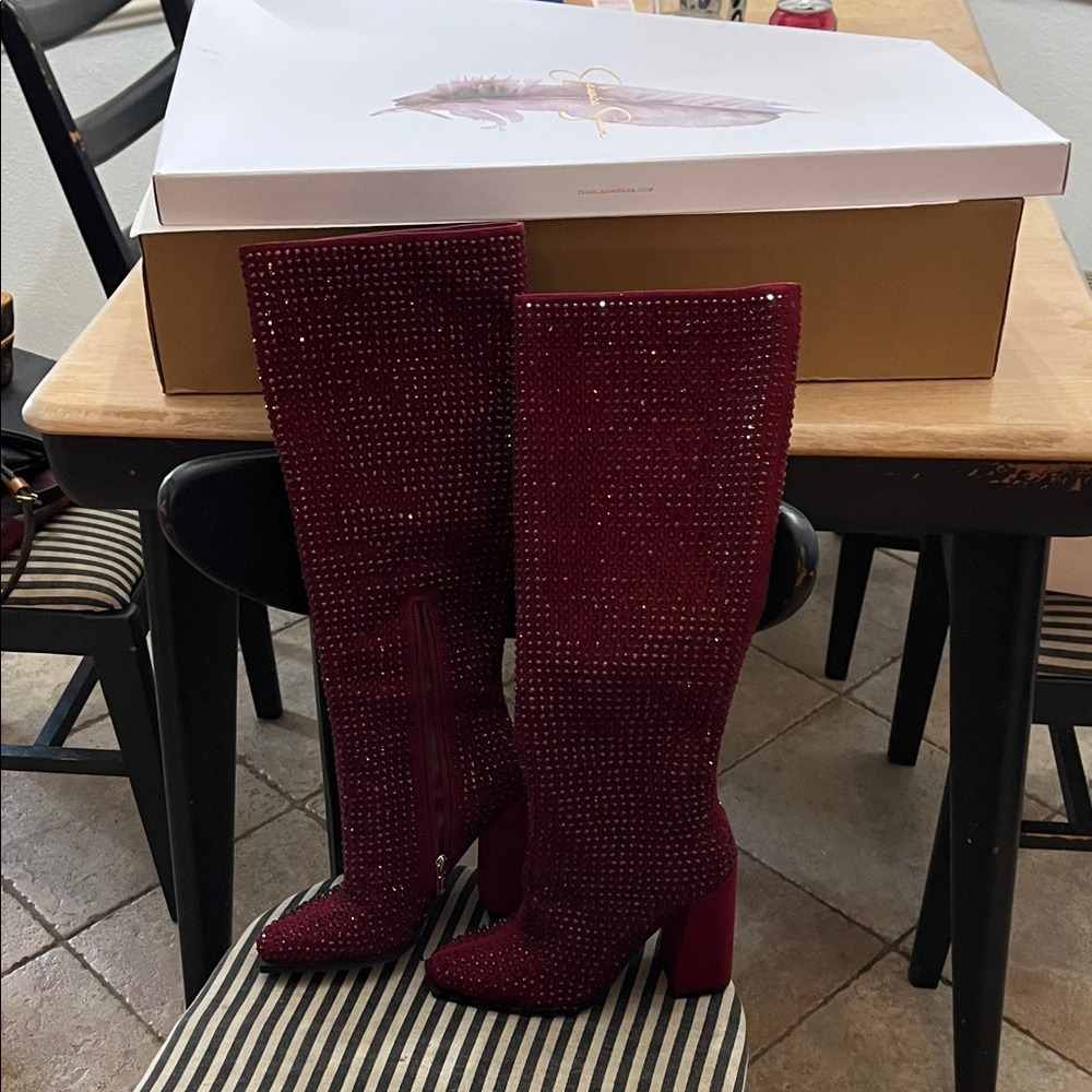 Jessica Simpson Burgundy Over the Knee Boots